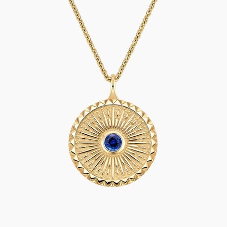 Sun Sapphire Medallion Necklace