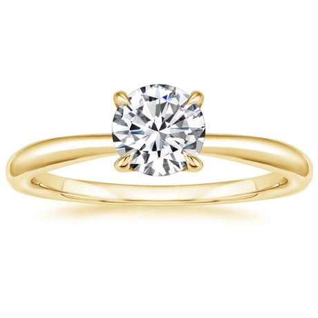 14K Yellow Gold Freesia Ring with Sia Diamond Open Ring