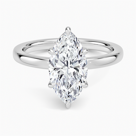 18K White Gold Dara Low-Profile Solitaire Ring