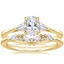 18K Yellow Gold Trillion Three Stone Diamond Ring with Yvette Diamond Ring