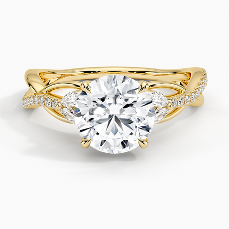18K Yellow Gold Garland Diamond Ring