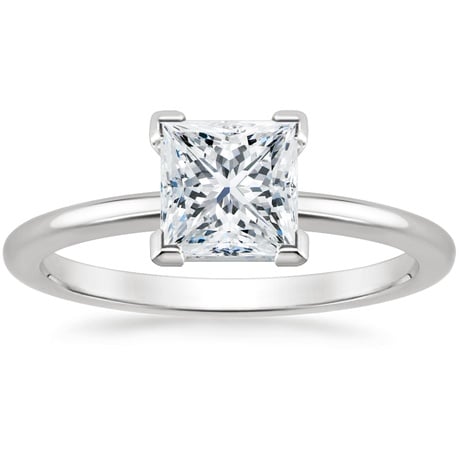 18K White Gold Four-Prong Petite Comfort Fit Bridal Set
