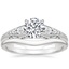 18K White Gold Serafina Diamond Ring (1/4 ct. tw.) with Petite Curved Wedding Ring