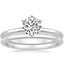 Platinum Six-Prong Petite Comfort Fit Bridal Set