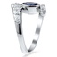 Diamond and Sapphire Ring with Flower Carvings, smallview