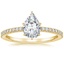 18K Yellow Gold Viviana Half Coverage Diamond Ring, smalltop view