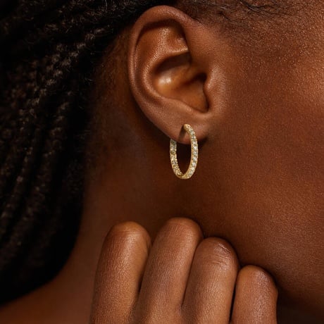 Small Perfect Luxe Hoop Diamond Earrings