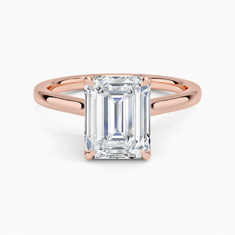 14K Rose Gold Elodie Cathedral Solitaire Ring