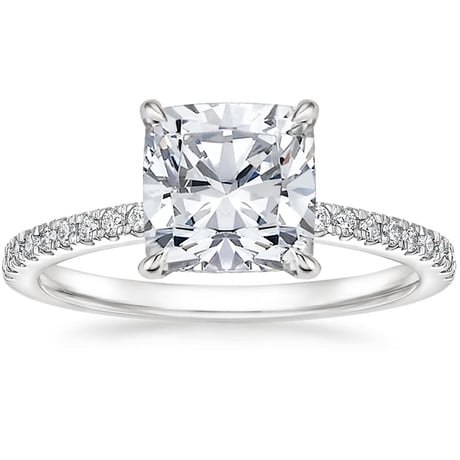 18K White Gold Petite Demi Diamond Ring with Ballad Diamond Ring