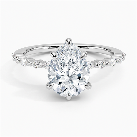 18K White Gold Delicate Versailles Diamond Ring