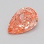 0.52 Ct. Fancy Vivid  Orange Pear Lab Grown Diamond