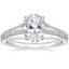 18K White Gold Tressa Split Shank Diamond Ring, smalltop view