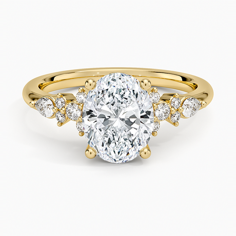 Pear and Round Diamond Engagement Ring Setting