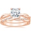 14K Rose Gold Twisted Vine Ring with Petite Twisted Vine Diamond Ring (1/8 ct. tw.)