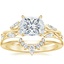 18K Yellow Gold Secret Garden Diamond Ring (1/2 ct. tw.) with Lunette Diamond Ring