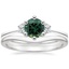 Platinum Tallula Three Stone Diamond Ring with Petite Curved Wedding Ring