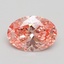1.56 Ct. Fancy Vivid Orangy Pink Oval Lab Grown Diamond