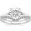 18KW Moissanite Reverie Ring with Flair Diamond Ring (1/6 ct. tw.), smalltop view