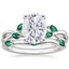PT Moissanite Willow Bridal Set With Lab Emerald Accents, smalltop view