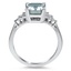 Aquamarine and Diamond Baguette Ring, smallside view