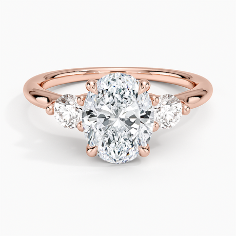 14K Rose Gold Freesia Three Stone Diamond Ring (1/3 ct. tw.)
