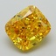 3.01 Ct. Fancy Vivid Yellow Cushion Lab Grown Diamond