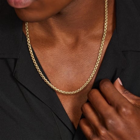 Riley Lightweight Rounded Box Chain Necklace (3.95mm)