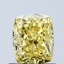 1.04 Ct. Fancy Vivid Yellow Cushion Lab Grown Diamond
