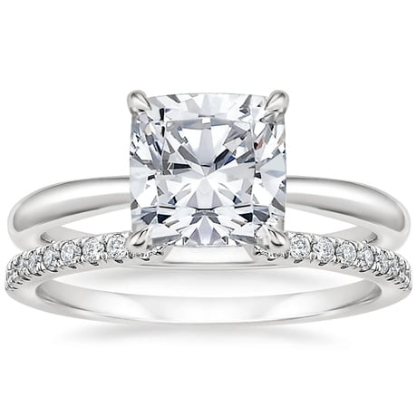 18K White Gold Freesia Ring with Sia Diamond Open Ring