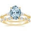 18KY Aquamarine Aria Diamond Ring (1/10 ct. tw.) with Versailles Diamond Ring (3/8 ct. tw.), smalltop view