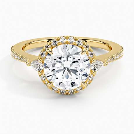 18K Yellow Gold Luxe Aria Halo Diamond Ring (1/4 ct. tw.)
