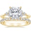 18K Yellow Gold Luxe Melody Diamond Ring (1/5 ct. tw.) with Luxe Sienna Diamond Ring (5/8 ct. tw.)