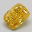 4.09 Ct. Fancy Vivid  Yellow Cushion Lab Grown Diamond