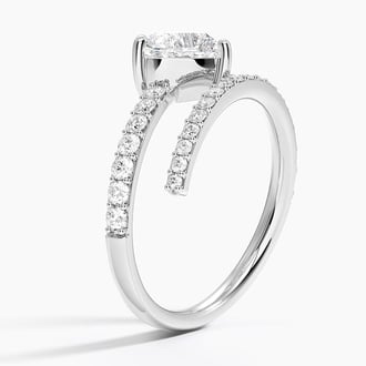 Heart Shaped Lab Diamond Wrap Ring (1 1/2 ct. tw.) in 14K White Gold