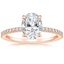 14K Rose Gold Viviana Half Coverage Diamond Ring, smalltop view