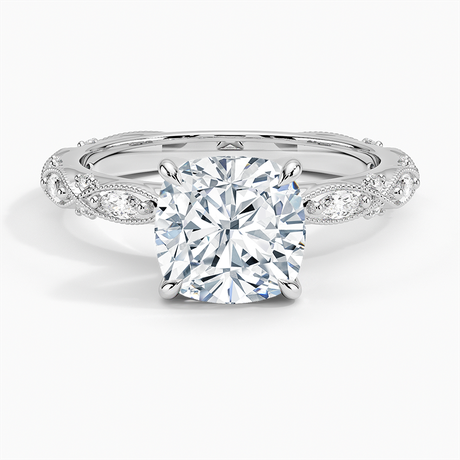 18K White Gold Celestia Milgrain Diamond Ring (1/4 ct. tw.)
