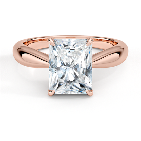 14K Rose Gold Thea Tapered Solitaire Diamond Ring