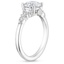 18K White Gold Rosette Diamond Ring, smallside view