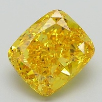 4.03 Ct. Fancy Intense Yellow Cushion Lab Grown Diamond