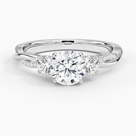 Three Stone Twisted Engagement Ring