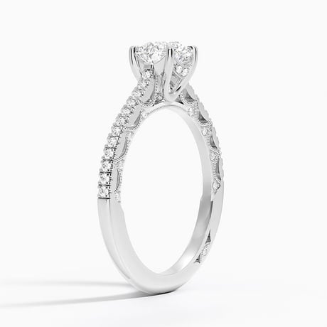 Tacori Lunetta Crescent Cathedral Diamond Ring