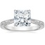 18K White Gold Elsie Engraved Ring, smalltop view