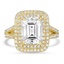 Custom Double Halo Split Shank Diamond Ring