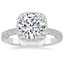 18K White Gold Tacori Coastal Crescent Cushion Bloom Diamond Ring, smalltop view
