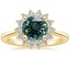 18K Yellow Gold Sunburst Halo Diamond Ring (1/4 ct. tw.), smalltop view