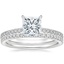 18K White Gold Petite Demi Diamond Ring (1/5 ct. tw.) with Luxe Ballad Diamond Ring (1/4 ct. tw.)