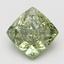 5.09 Ct. Fancy Vivid Green Cushion Lab Grown Diamond