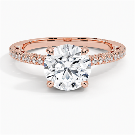 18K Rose Gold Tacori Lunetta Crescent Diamond Ring