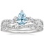 18KW Aquamarine Luxe Willow Diamond Ring (1/4 ct. tw.) with Luxe Winding Willow Diamond Ring (1/4 ct. tw.), smalltop view