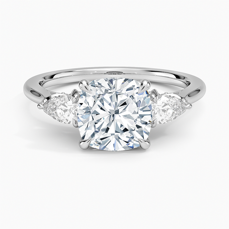 18K White Gold Petal Pear Three Stone Diamond Ring (1/2 ct. tw.)